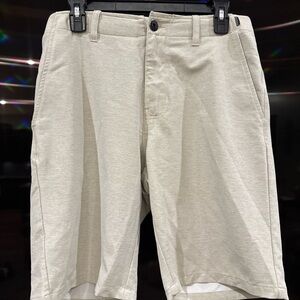 Classic Men's Beige Flat Front Shorts